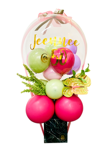 "Jeenee" | Jumbo Balloon Pop - Tall with Greens